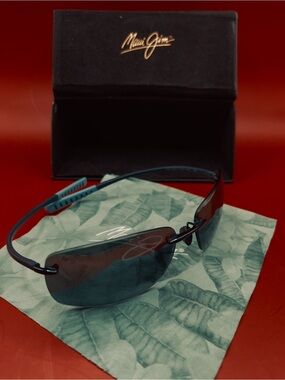 Maui Jim Men’s Teal Blue Rimless Polarized Swim Sunglasses